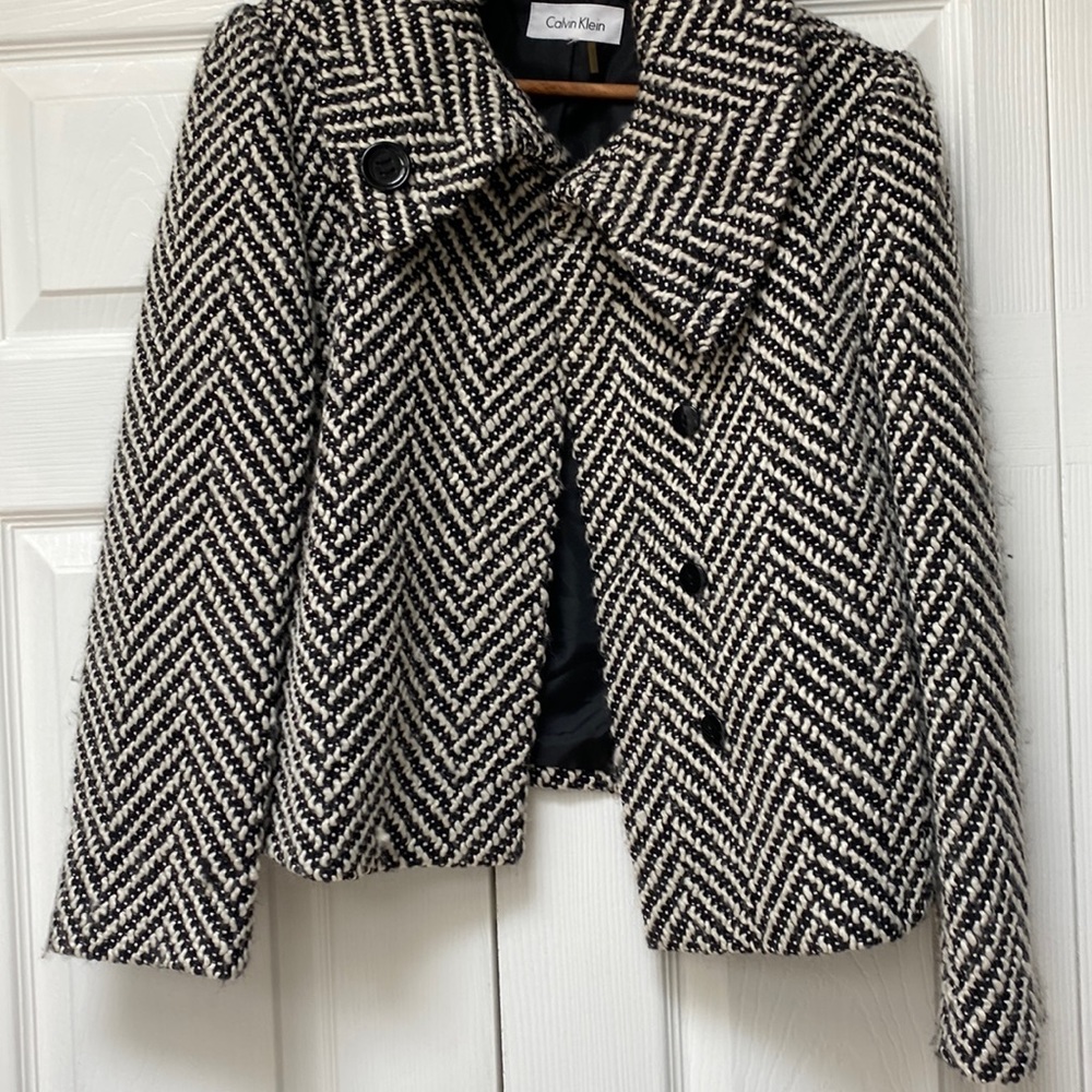 Jacket from Calvin Klein, black in white